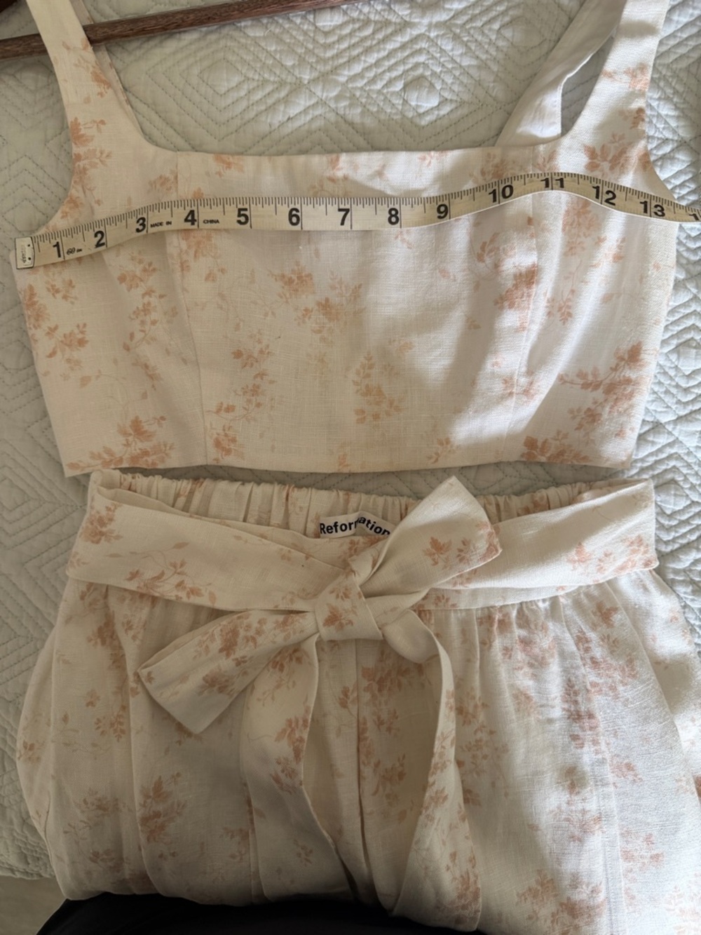 Reformation Palm Linen Set Skirt and Top Floral Print - Picture 12 of 13